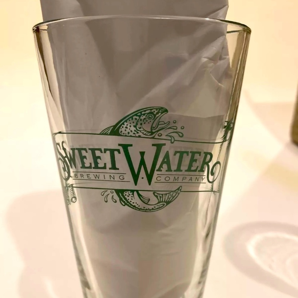 (2) Sweet Water Brewery Grass Monkey Ale Beer Glasses